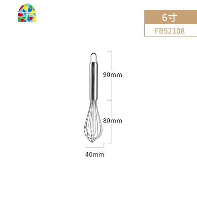 手动打蛋器304不锈钢专业奶油鸡蛋打发搅拌棒烘焙工具家用 FENGHOU 9寸FB52107