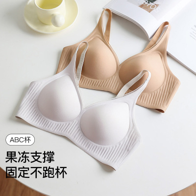 无痕软支撑内衣小胸不空杯聚拢防下垂上托无钢圈文胸女固定杯胸罩