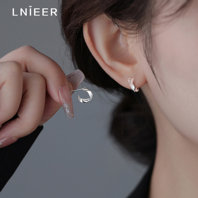 999纯银莫比乌斯耳钉素圈耳扣2025新款气质小众高级感素银耳环送女朋友老婆情人节七夕生日礼物
