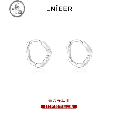 JiMi925银银耳环女轻奢小众高级感耳扣养耳洞耳圈2023新款夏耳饰