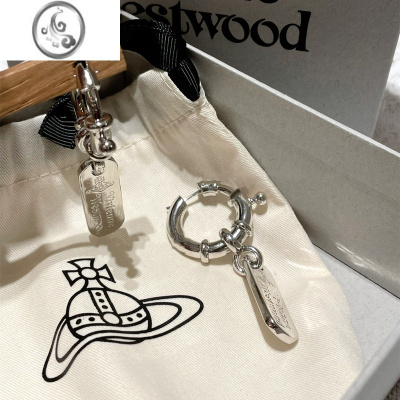 JiMi西太后薇薇安同款字母土星耳环女小众复古轻奢精致高级感耳扣耳饰