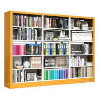 戴劲 书架学校图书馆阅览室书籍架落地资料档案架红色黄色 双面一列三