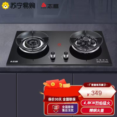 志高(CHIGO)F216A双灶眼燃气灶(天然气)5.2KW大火力 台式嵌入式两用蓝焰炫火灶具