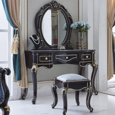 欧式梳妆台 法式梳妆桌 田园梳妆柜 雕花化妆台 美式妆镜