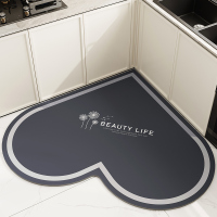 硅藻泥心形厨房地垫超强吸水脚垫可擦免洗垫子防滑防油专用地毯