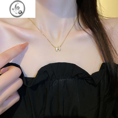 JiMi项链2023新款潮轻奢小众高级感不掉色锁骨链网红h装饰颈链子