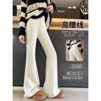 白色微喇运动裤子女春秋季新款高腰显瘦喇叭裤休闲小个子卫裤_784