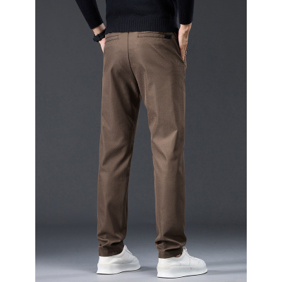外穿通勤款四面弹商务休闲裤男式上班日常纯色纽扣设计男士直筒裤