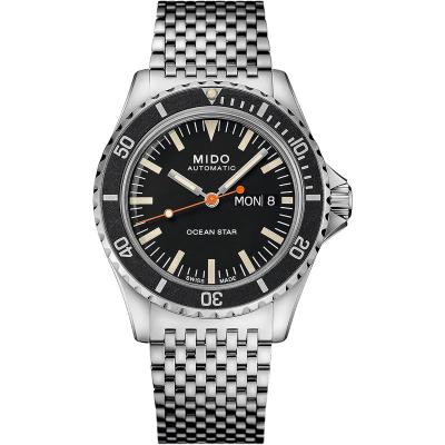 Mido/美度男士机械腕表mm不锈钢表壳黑盘银带防水米