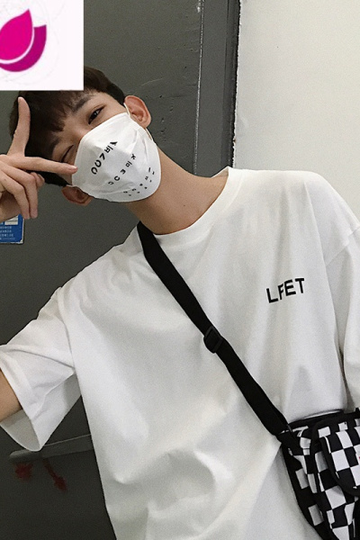 七斓圆领短袖t恤男生简约百搭半袖2023港风宽松潮流上衣夏装休闲衣服