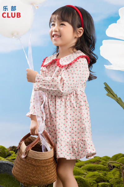 [1件3折]铅笔俱乐部童装2025秋装新款女小童连衣裙儿童甜美碎花裙宝宝翻领裙子