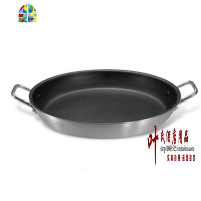 双耳45CM特大不粘锅 超大平底生煎包锅煎牛排煎蛋盘 酒店商用 FENGHOU 40cm不锈钢盖子煎锅