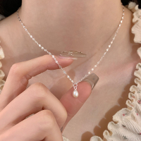 纯银天然淡水珍珠吊坠项链女款2025新款锁骨链日常百搭女送女朋友老婆情人节七夕生日礼物