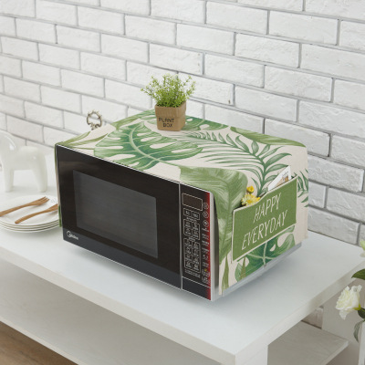 床头柜盖巾棉麻布艺盖布防水防油罩通用烤箱罩防尘罩微波炉罩 LC-07 防水.微波炉.烤箱[100*35cm]