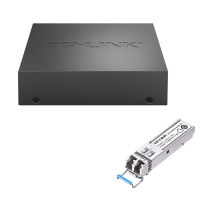 普联(TP-LINK)千兆SFP光纤收发器TL-FC313F+千兆单模双纤模块TL-SM312LS-20KM 单位:套