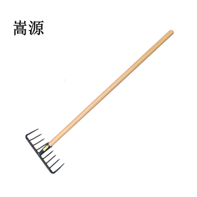 嵩源松土搂草平地木柄螺纹钉耙九齿