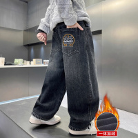 儿童装男童加绒裤子秋冬新款中大童冬装加厚保暖男孩牛仔裤潮