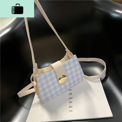 ins超火复古格子腋下包2020夏天韩版女斜挎包质感洋气百搭单肩包NEW LAKE女士单肩包