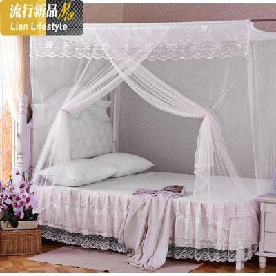 三维工匠白色老式蚊帐无支架1.8m床1.5m床家用1.2米床方顶单简约文帐子