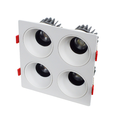 LED射灯 防眩光 嵌入式白架+白杯-四头12W*4中性光 白架+白杯-四头12W*4中性光 12W