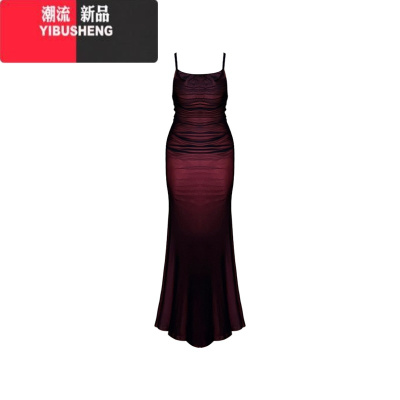 YIBUSHENGBbabes[魅力磁场plus]性感显瘦吊带包臀裙胖美眉遮肚明艳连衣裙