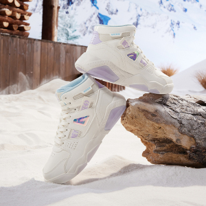 361°高帮板鞋冬季新款鞋子加绒保暖二棉鞋厚底增高运动鞋女鞋