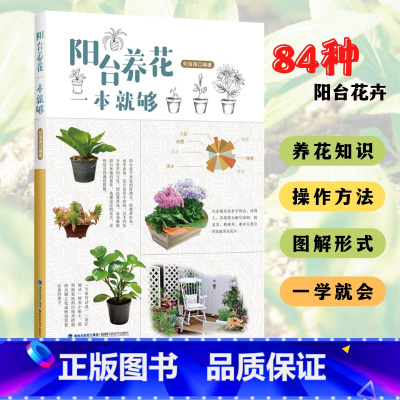 [正版]阳台养花一本就够 刘海涛 家庭阳台种植花草盆栽多肉植物新手四季养花一本J够从新手到高手不败指南百科书籍 福建科