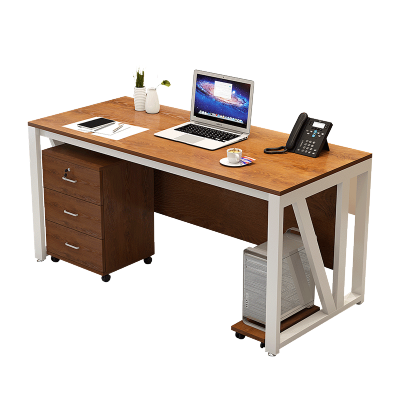 易企采 办公桌+活动柜1400*600*750mm 办公电脑桌台式简约现代经理主管桌大班台商用简易老板办公室桌子