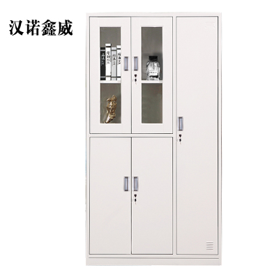 汉诺鑫威钢制五门玻璃更衣柜员工柜铁皮职工储物柜带锁文件柜鞋柜资料柜子