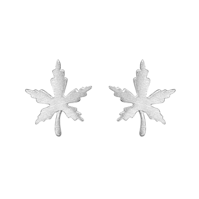 999纯银耳钉女养耳洞枫叶耳饰耳环韩国网红气质2025新款潮送女朋友老婆情人节七夕生日礼物