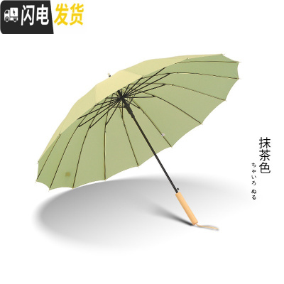 三维工匠日系简约透明长柄雨伞女s大号晴雨两用网红自动森系复古直杆轻奢