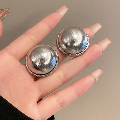 光面金属质感耳环2023新款小众设计感高级耳钉轻奢ins风银针耳饰送女朋友老婆情人节七夕生日礼物