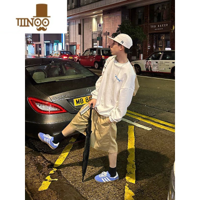 YANXUR1DGE美式潮牌涂鸦印花街头宽松卫衣男女同款圆领套头秋季新