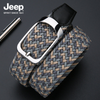 JEEP SPIRIT吉普男士双色松紧高尔夫软弹性帆布尼龙腰带皮带青年