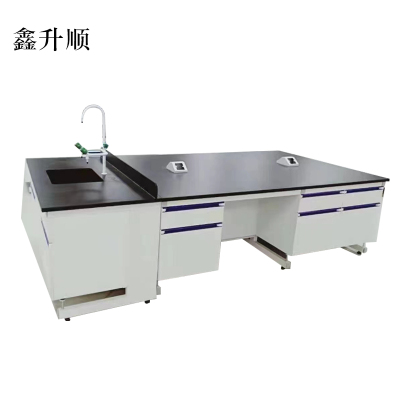 鑫升顺实验室工作台钢木实验台全钢中央试验边台操作台试剂架通风橱柜