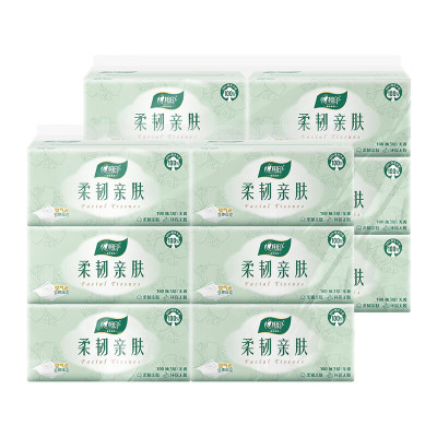 心相印云感柔韧亲肤三层100抽12包塑装抽纸(6包*2提)