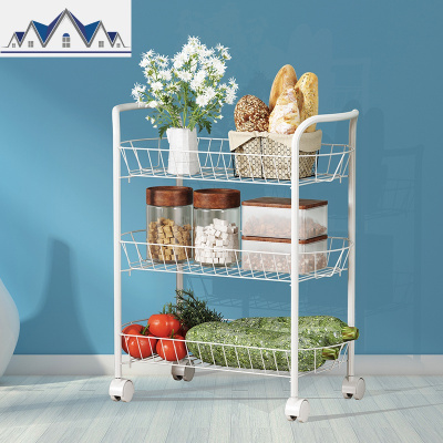 厨房置物架储物多层用可移动小推车阳台杂物架子卧室落地收纳架家 三维工匠