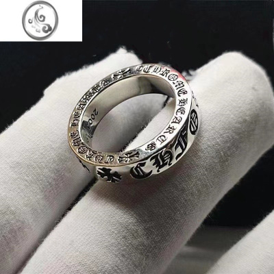 JiMi克罗伈经典永恒之心情侣对戒银银欧美复古个性嘻哈百搭戒指