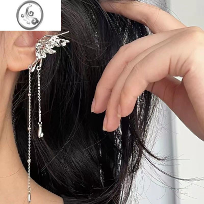 JiMi天使之翼耳夹女ins小众设计高级感冷淡风流苏蝴蝶无耳洞耳骨夹女