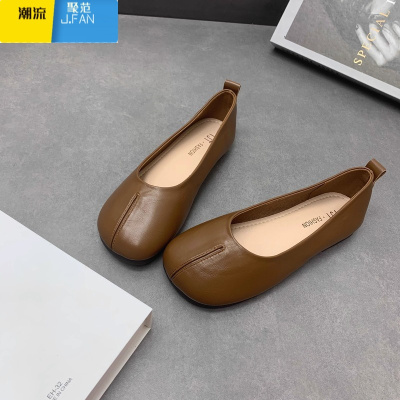 聚范法式温柔浅口单鞋女2024新款夏季仙女风软平底豆豆鞋一脚蹬奶奶鞋