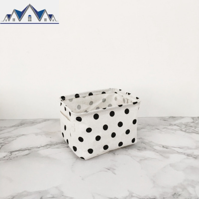 北欧ins风杂物收纳筐宿舍桌面化妆品盒帆布艺日式零食置物小篮子 三维工匠收纳篮