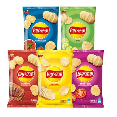 乐事薯片40g*3包分享装原切马铃薯片膨化食品休闲零食真薯薄切薄脆下午茶(原味+黄瓜味+番茄味)
