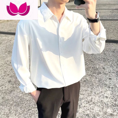 七斓法式高级感白衬衫男轻熟风宽松长袖上衣西服内搭衬衣网红寸衫