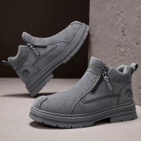 秋冬加绒高帮马丁靴时尚新款休闲厚底增高英伦风潮鞋百搭男靴