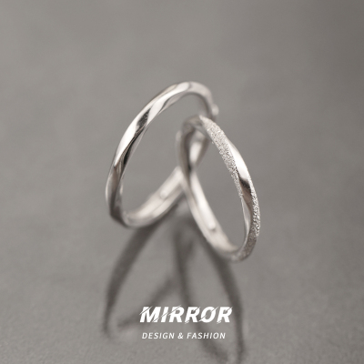 999纯银无止境的爱莫比乌斯戒指男女指环尾戒情侣时尚礼物送女朋友老婆情人节七夕生日礼物