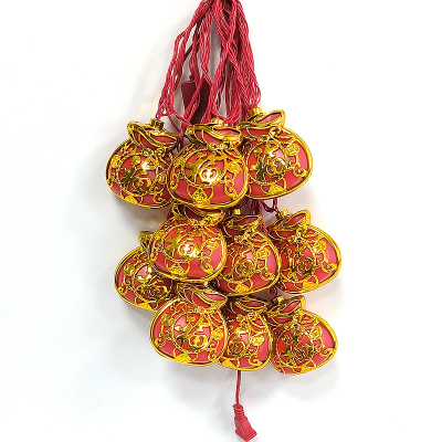 LED灯笼串 4米10灯-元宝袋款 红色 常亮/条