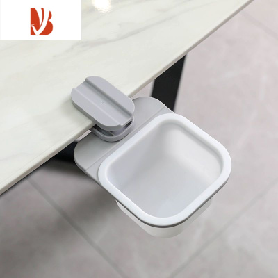 三维工匠夹式可旋转餐桌垃圾桶残渣菜渣桶迷你办公室桌边盒桌下隐藏收纳盒