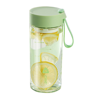 希乐塑料杯520ml大容量耐摔耐磨便携清霜绿XL-2412