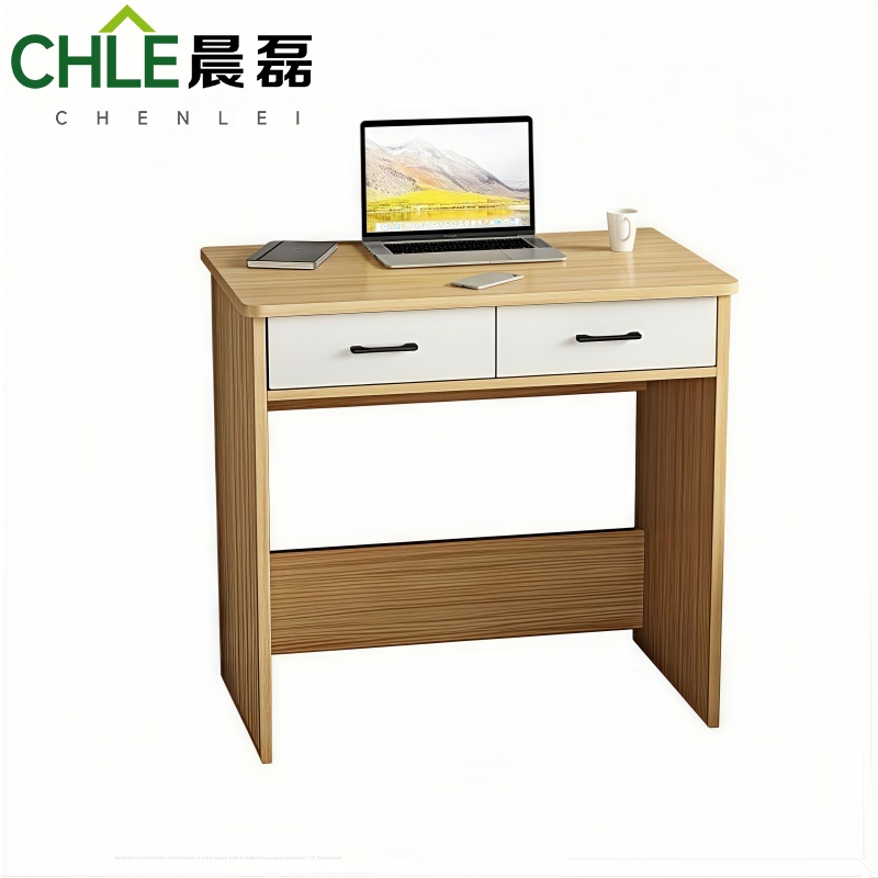 晨磊 书桌学习桌 白色+原木色双抽 张