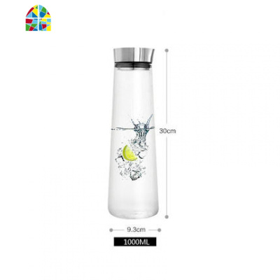 北欧加厚玻璃果汁壶耐热冷水杯大容量柠檬壶防侧漏带盖冷水瓶家用 FENGHOU 2升三角壶+2直管杯凉水壶